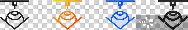 LASIK图标，细线性渐变蓝色描边和图片素材