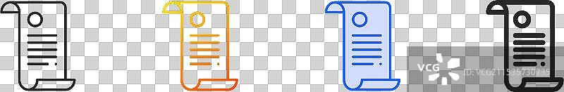 法律文件图标，细线性渐变蓝色描边图片素材