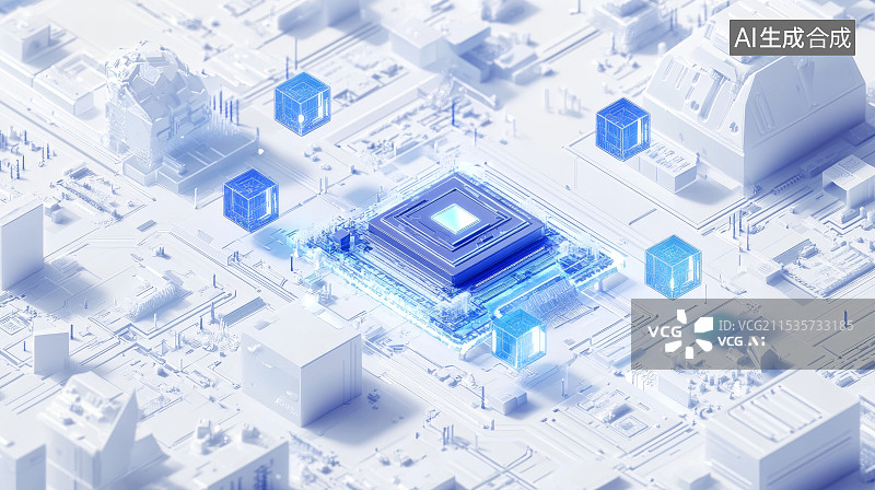 【AI数字艺术】未来科技能源，芯片，大数据图片素材