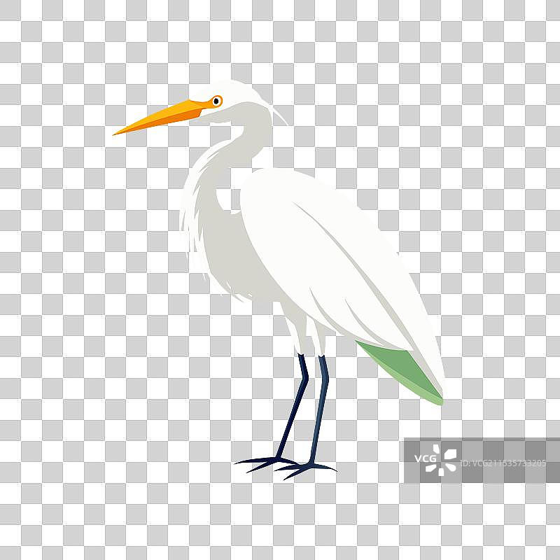 站立的苍鹭线条艺术标志图片素材