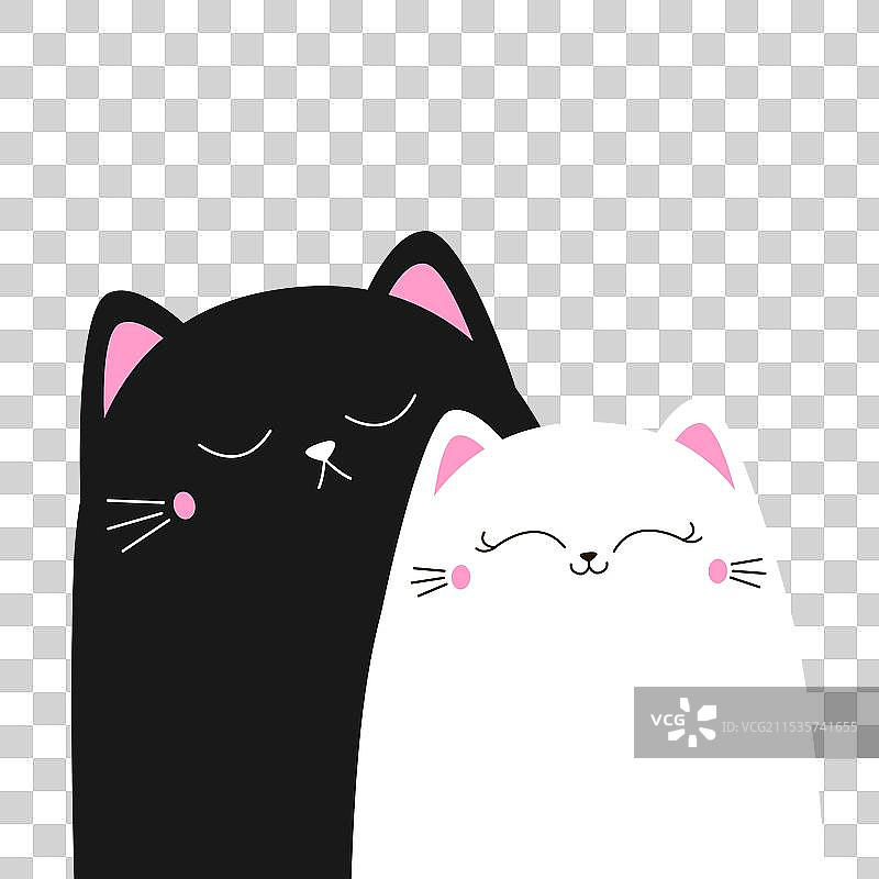 黑白猫咪可爱卡通搞笑小猫图片素材