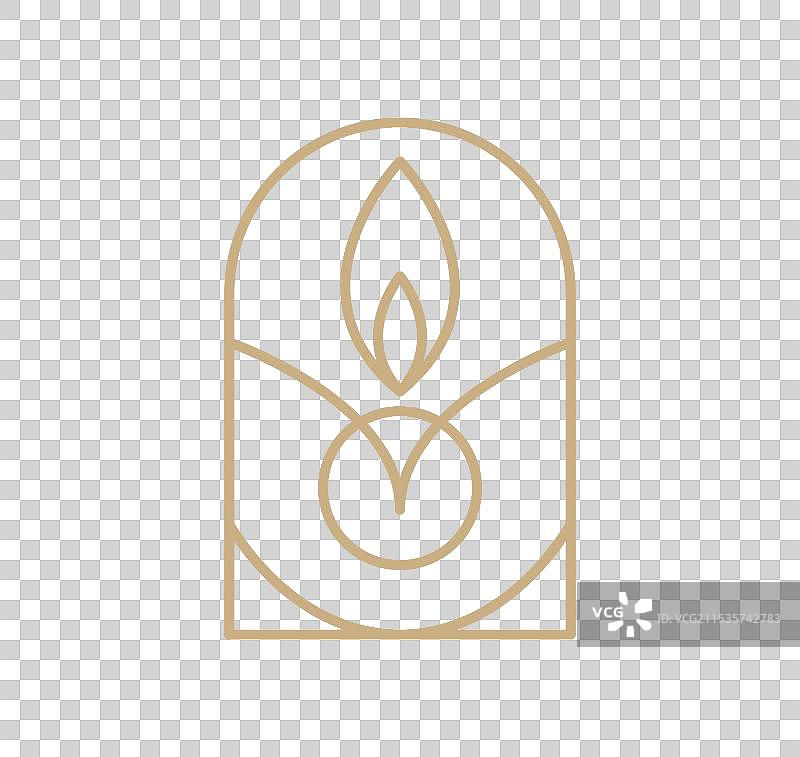 优雅水疗中心的线条蜡烛艺术logo设计图片素材