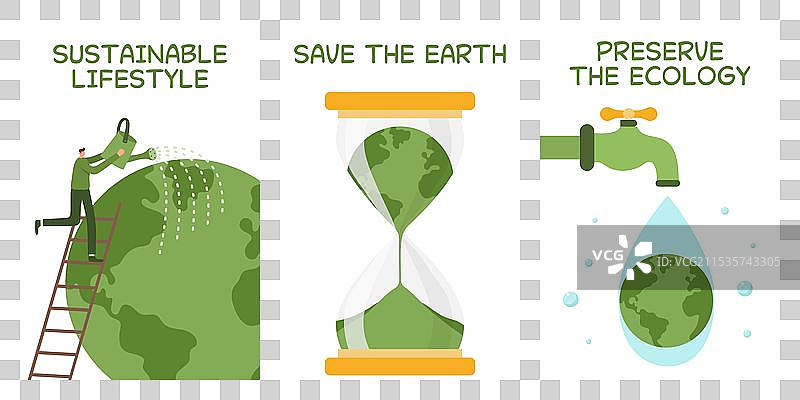可持续生活方式拯救地球图片素材