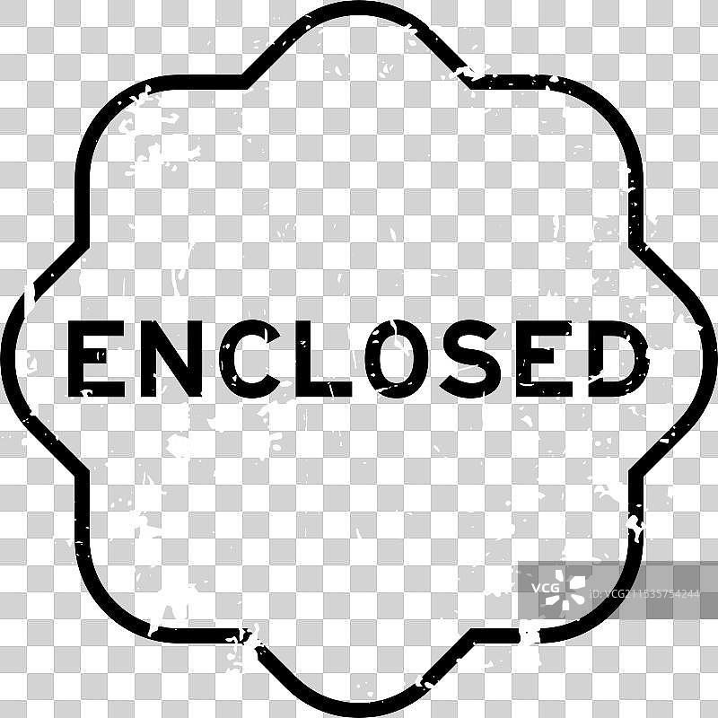 黑色磨损的封闭字样橡胶印章图片素材