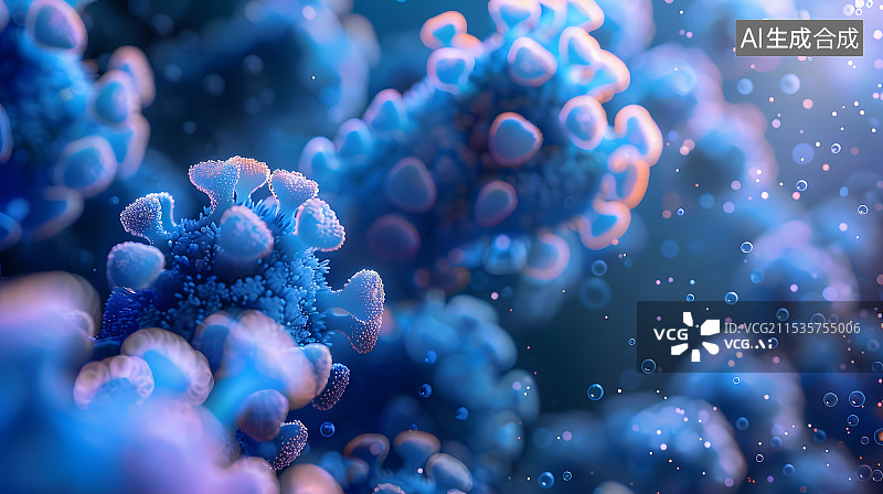 【AI数字艺术】细菌病毒细胞图片素材