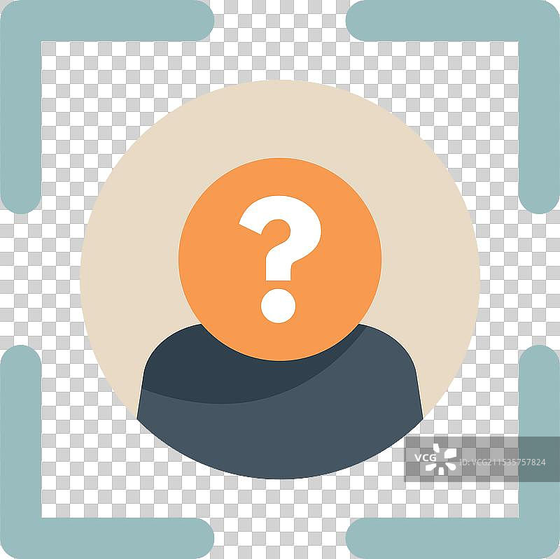 匿名轮廓被框住的问号图片素材