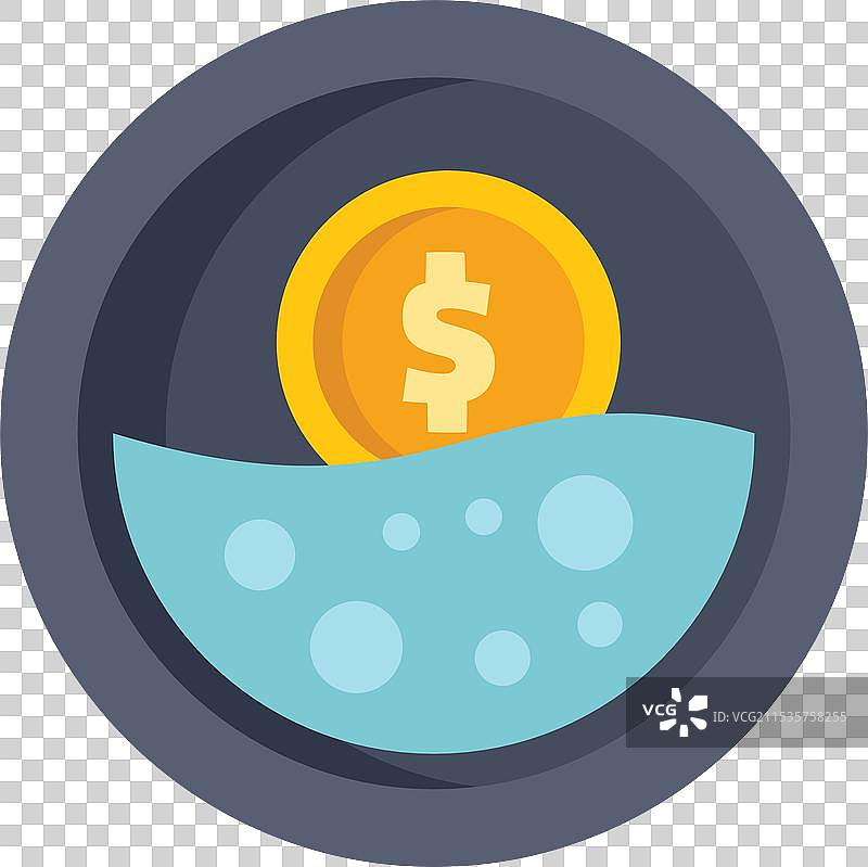 洗钱概念与洗涤中的金币图片素材