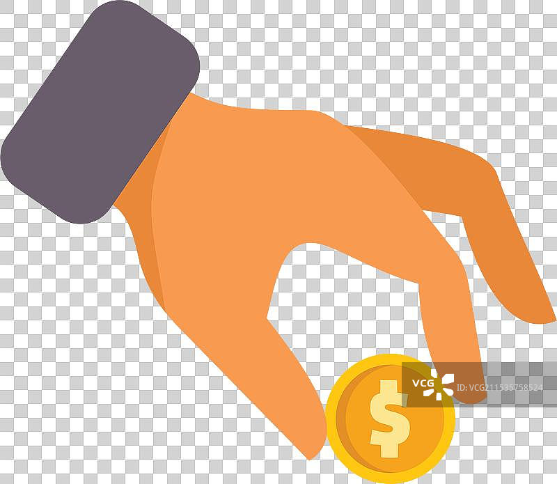 商人手中捡起金币，象征着金融投资图片素材