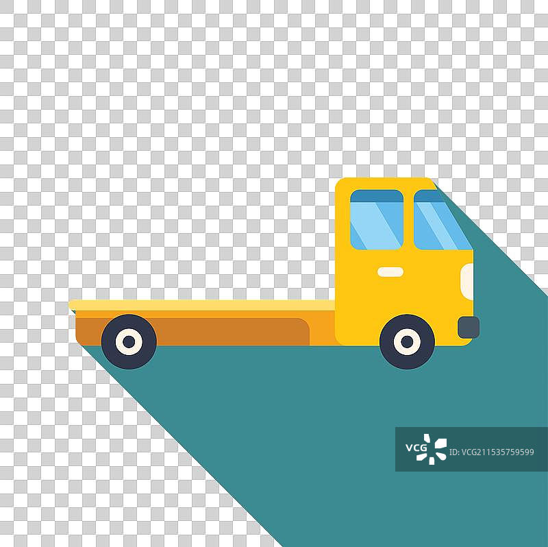 黄色卡车在长途运输中运送货物图片素材