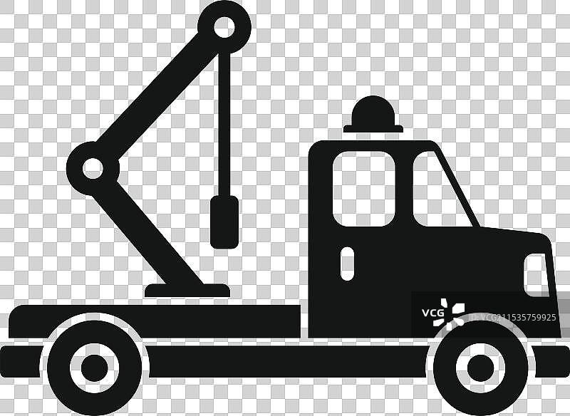 使用液压臂起重机的拖车在路边作业图片素材