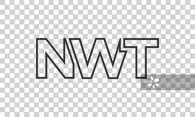 强大而现代的NWT标志设计模板图片素材