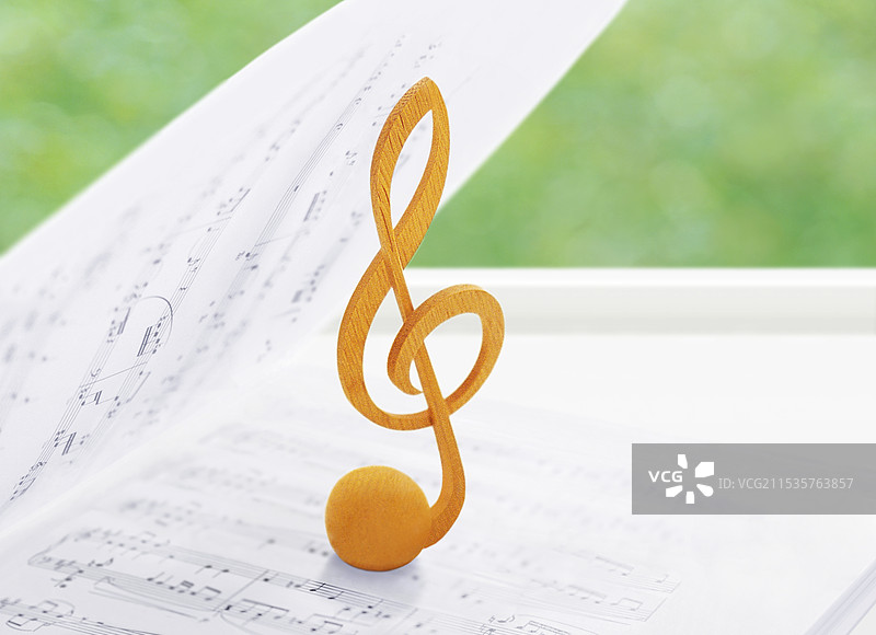 G大调音符和乐谱图片素材