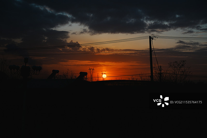 平遥双林寺落日余晖图片素材