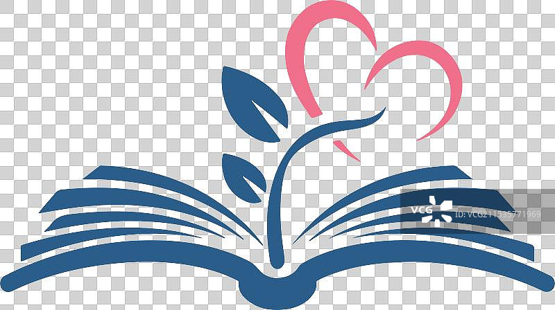 一个带有蓝色书籍的标志图片素材