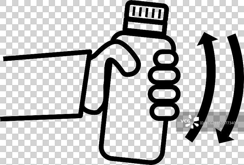 摇匀图标，饮用前请摇晃瓶子标志图片素材