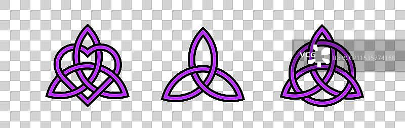 爱尔兰紫色三角结无尽紫色结教派图片素材