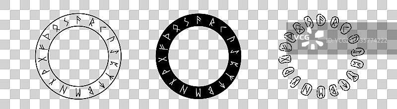 带有符文的斯堪的纳维亚风格圆圈图片素材