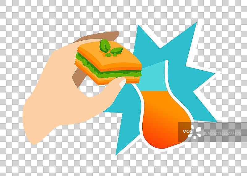 现代色彩的巴克拉瓦和茶图片素材