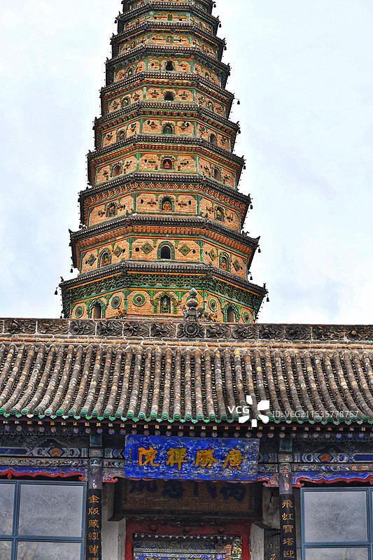 山西临汾洪洞广胜寺飞虹塔图片素材