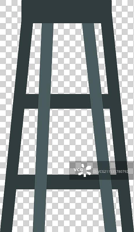 高大的黑色吧椅站在白色背景上图片素材