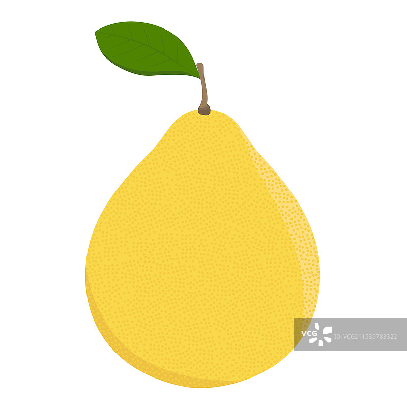 成熟的柚子果实带叶子，孤立在白色背景上图片素材