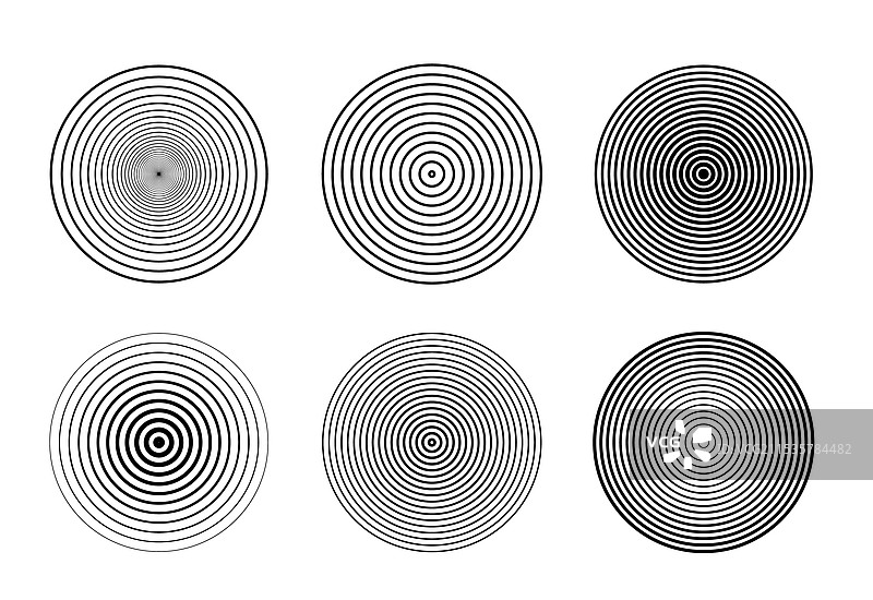 同心圆的圆形集合图片素材