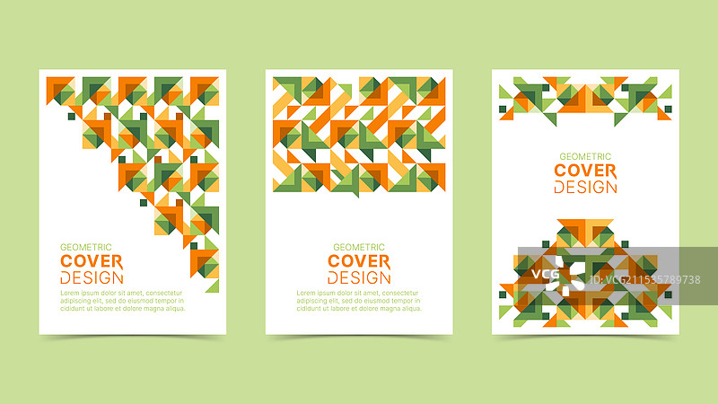 创意多彩的平面几何封面设计图片素材