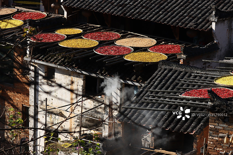 安徽的晒秋图片素材