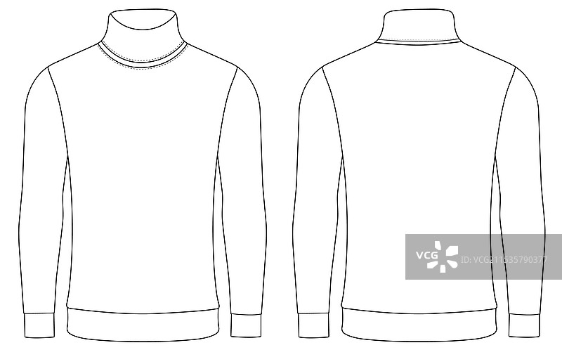 高领长袖T恤图片素材