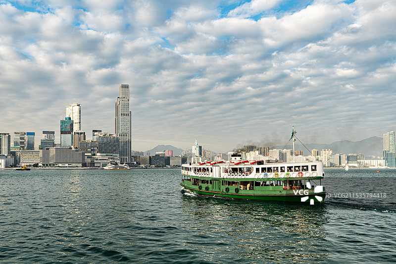 香港维多利亚港天星小轮图片素材