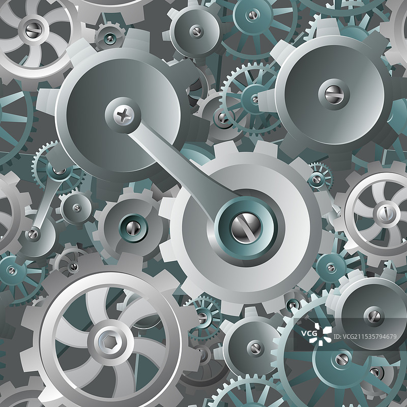 齿轮和齿轮的无缝机械背景图片素材
