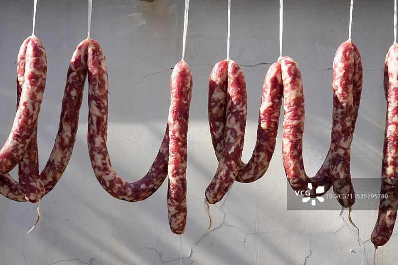 过年腌制品香肠图片素材