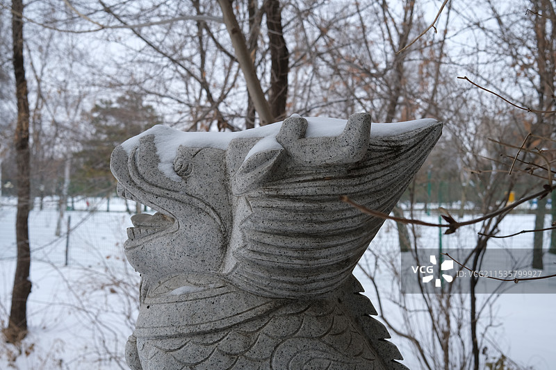 东北的雪，雪与雕塑，摄于黑龙江哈尔滨图片素材
