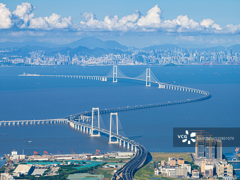 深中通道 中山马鞍岛航拍图片素材