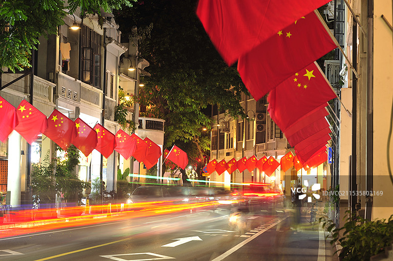 广州北京路上下九国庆节景色图片素材