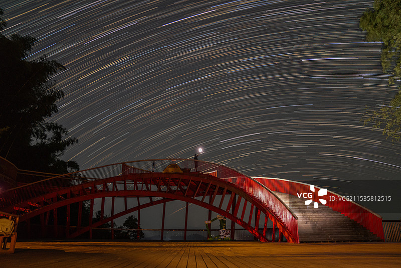 蜀南竹海夜景-观云台星轨图片素材