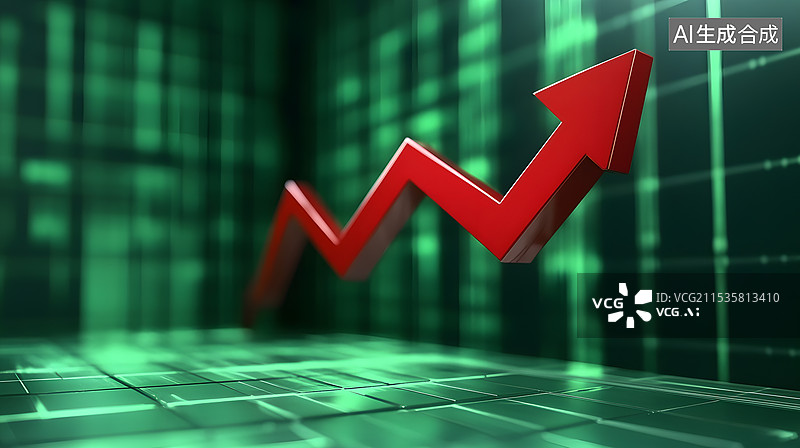 【AI数字艺术】红色箭头数据概念图图片素材