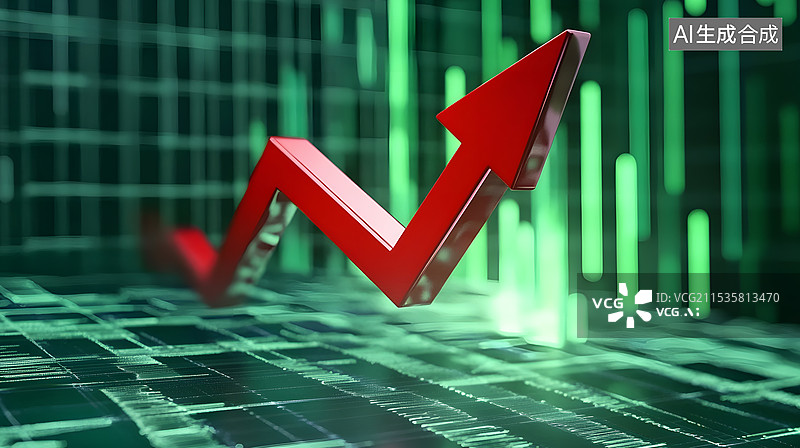 【AI数字艺术】红色箭头数据概念图图片素材