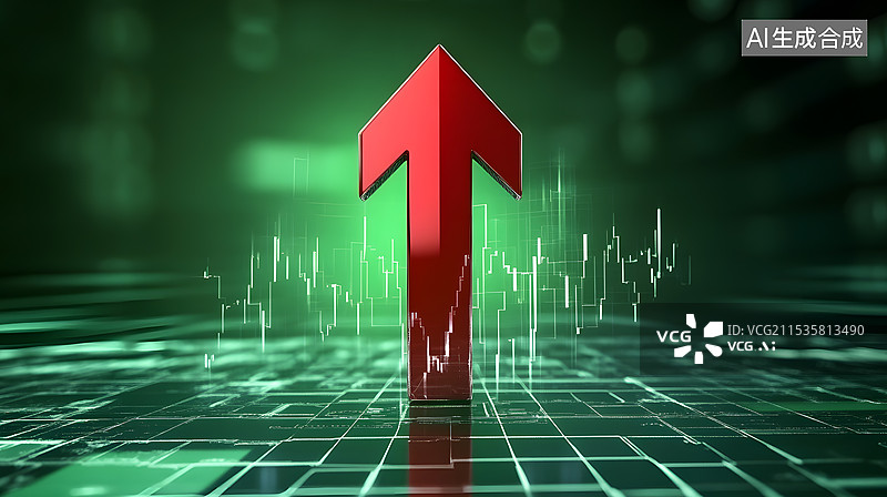 【AI数字艺术】红色箭头数据概念图图片素材