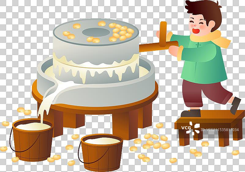 年俗文化 腊月二十五 磨豆腐元素图片素材