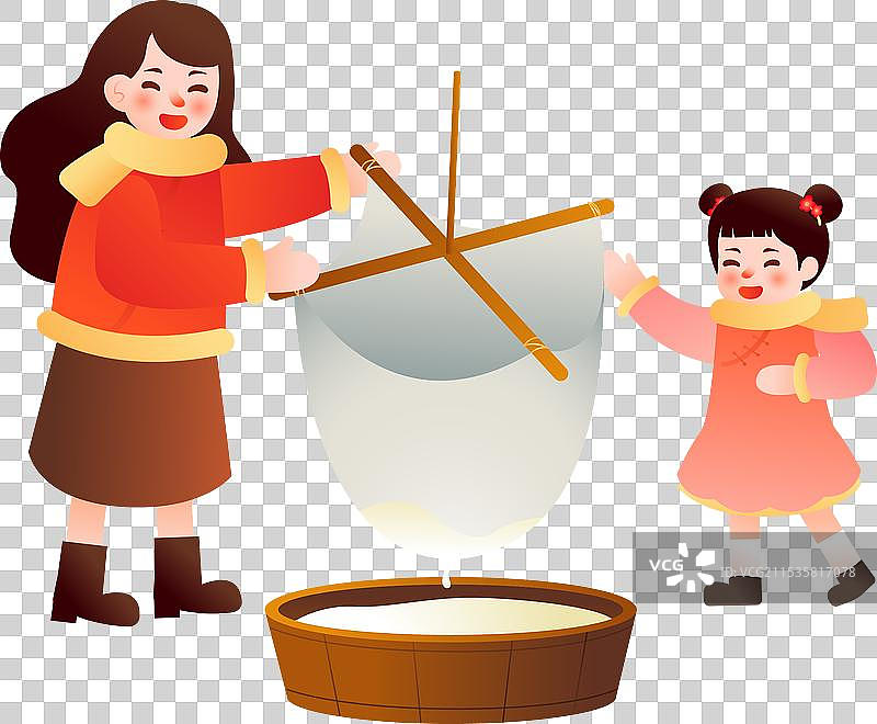 中国传统年俗文化 腊月二十五磨豆腐元素图片素材