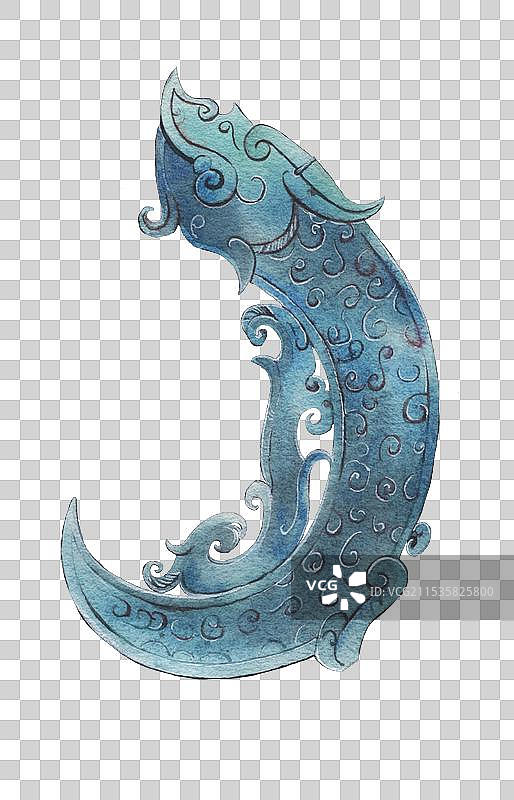 西汉龙凤纹觿元素图片素材