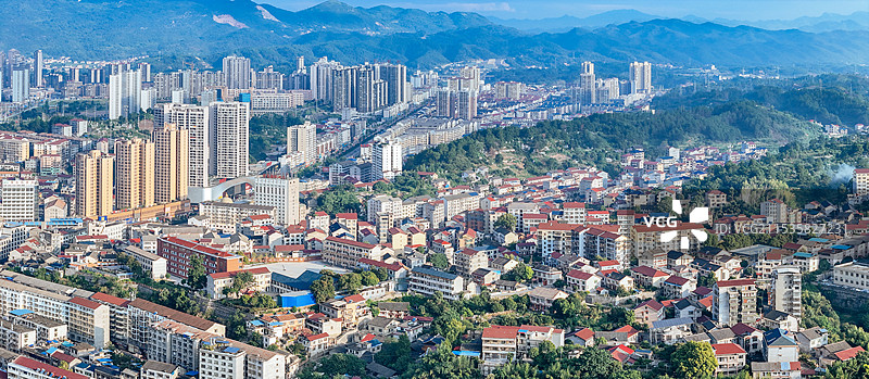 溆浦县 灵翠山 溆浦浮桥 卢峰镇 辞海广场 航拍图片素材