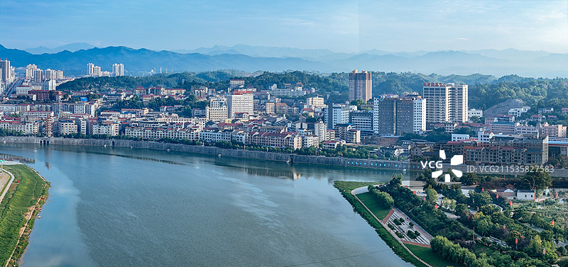 溆浦县 灵翠山 溆浦浮桥 卢峰镇 辞海广场 航拍图片素材