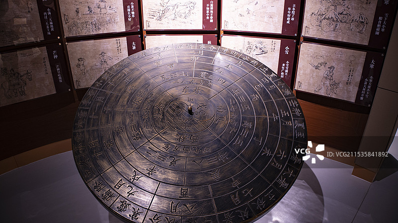 元代农学家王祯首创的《授时图》西北农耕博物馆图片素材