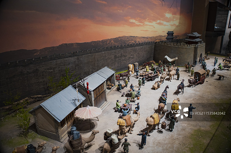 北宋高平寨(固原)贸易"互市"场景 战国秦长城博物馆图片素材