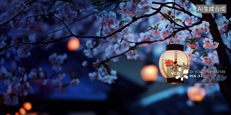 【AI数字艺术】中国传统新年节日灯笼场景图片素材