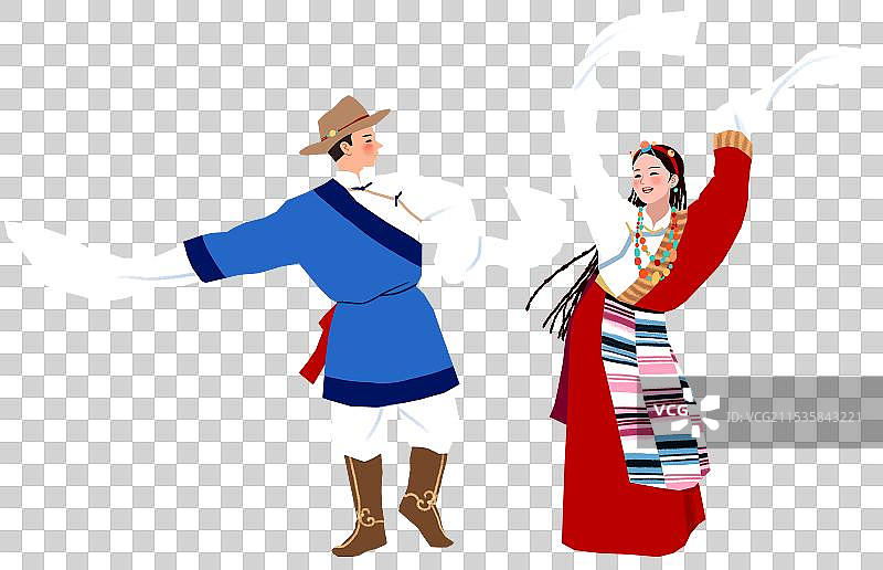 跳舞的藏族男女图片素材