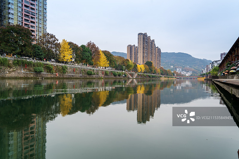 贡水河宣恩县城风光图片素材