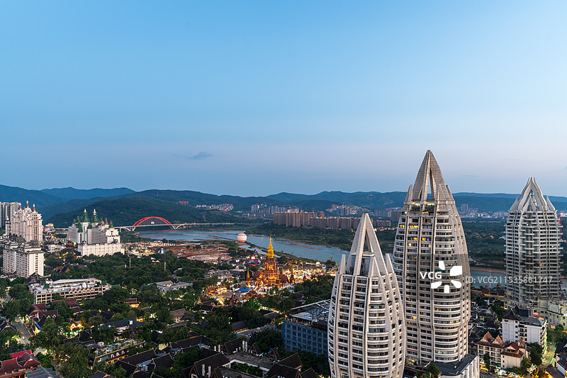 西双版纳告庄西双景城市风光图片素材